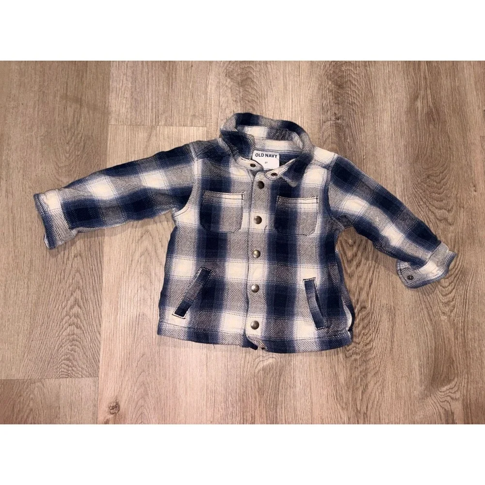 Plaid Pocket Shacket for Toddler Boys 3T‎ GUC